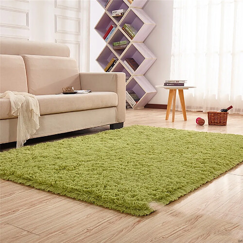 LUUCOZK Tapis à poils longs doux et moelleux pour chambre à coucher et salon - Vert gazon-200x240CM