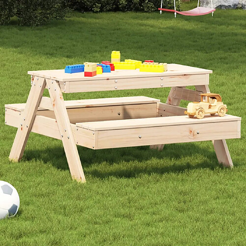 vidaXL Table de pique-nique pour enfants 88x97x52cm bois massif de pin