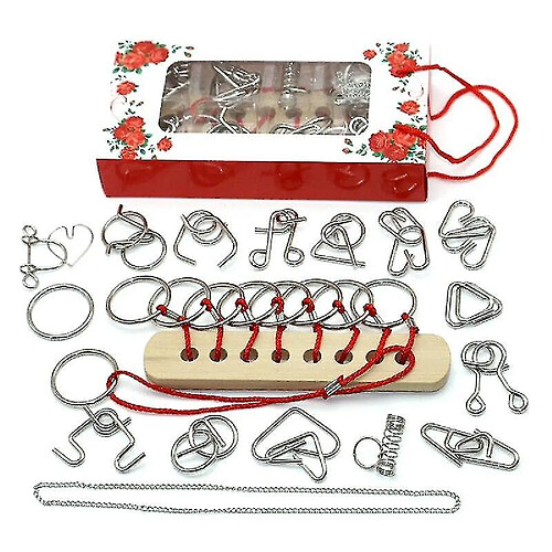 Universal Brain Trailer Metal Loop Puzzle Kit de 16 pièces pour débloquer un test de QI, Challenge Toy, assemblage et solubilité