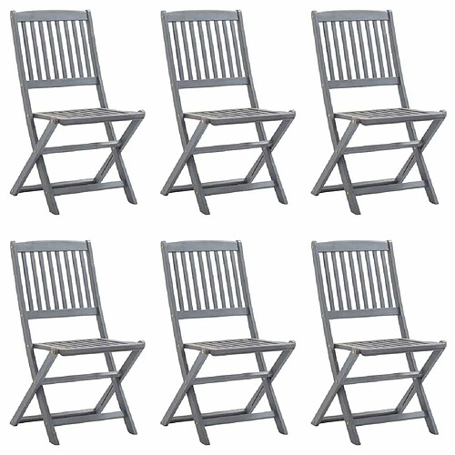 Maison Chic Lot de 6 Chaises pliables d'extérieur| chaises Relax de jardin Bois d'acacia solide -GKD40027