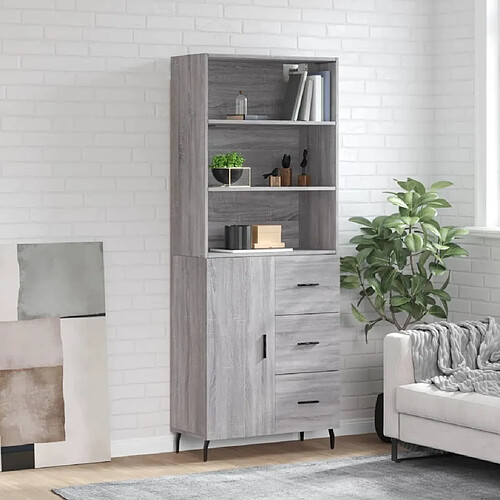 Maison Chic Buffet,Meuble de Rangement,commode pour salon,Cuisine Sonoma gris 69,5x34x180 cm Bois d'ingénierie -MN92104