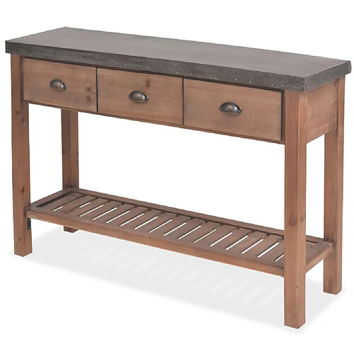 Maison Chic Table console | Meuble d'entrée | Table d'appoint Bois massif de sapin 122 x 35 x 80 cm -GKD25276