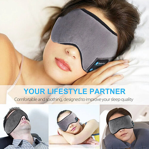 GUPBOO Oreillette Bluetooth pour les yeux, masque de sommeil musical sans fil confortable, élastique et doux