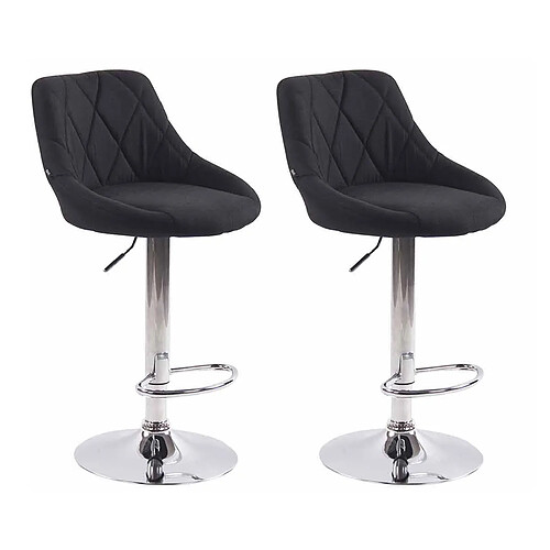 Non Lot de 2 tabourets de bar Lazio tissu C