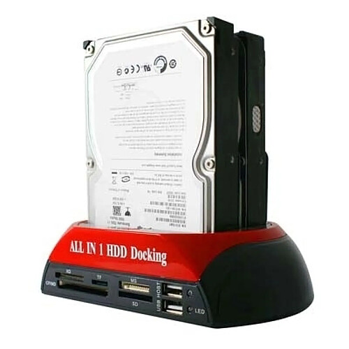 Wewoo Boîtier disque dur All en 1 Dual 2,5 pouces / 3,5 Station d'accueil HDD SATA / IDE avec lecteur de carte et ampli Centre