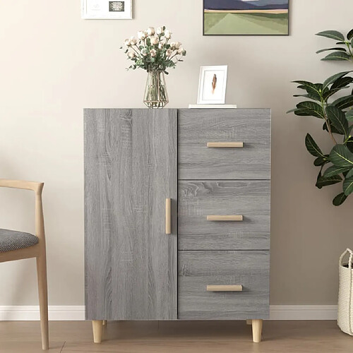 vidaXL Buffet sonoma gris 69,5x34x90 cm bois d'ingénierie