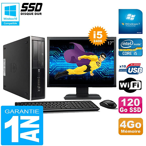 PC HP Compaq Pro 6300 SFF I5-2400 4Go 120Go SSD Graveur DVD Wifi W7 Ecran 17" · Occasion