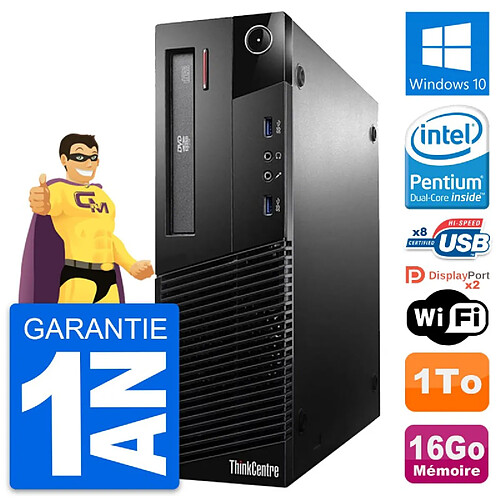 PC Lenovo ThinkCentre M93p SFF Intel G3220 RAM 16Go Disque 1To Windows 10 Wifi · Occasion