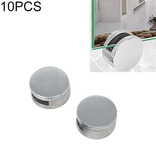 Wewoo Accessoires de fixation de boucle de support de miroir de verre circulaire de 10 PCS avec la vis et la prise en caoutchouc