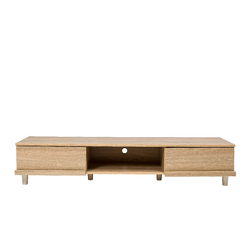 Iris Ohyama, Meuble TV pour écran 52 pouces avec tiroir et placard en bois MDF - TV Board BAB-150A - Chêne clair, L150 x P42.2 x H30 cm