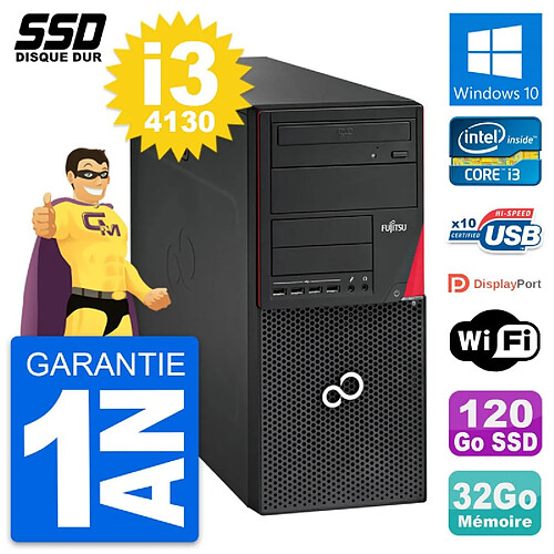 PC Tour Fujitsu Esprimo P720 Intel i3-4130 RAM 32Go SSD 120Go Windows 10 Wifi · Occasion