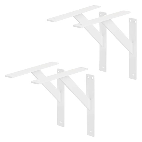 ML-Design 4x Support étagère murale fixation flottante aluminium blanc robuste 240x240 mm