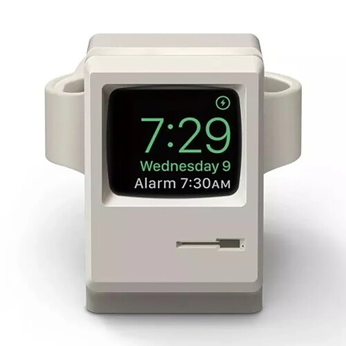 Wewoo Chargeur Style rétro silicagel apple montre station de support quai chargement (gris)