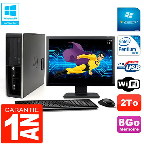 PC HP Compaq Pro 6200 SFF Ecran 27" Intel G840 8Go 2To Graveur DVD Wifi W7 · Occasion