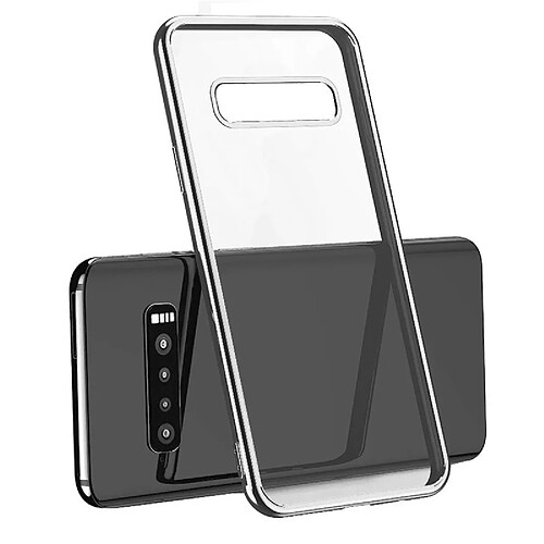 Shot Coque Silicone Contour SAMSUNG Galaxy S10E Chrome Transparente Bumper Protection Gel Souple (ARGENT)