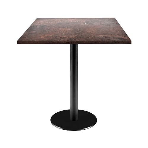 Restootab Table 70x70cm - modèle Rome rouille roc