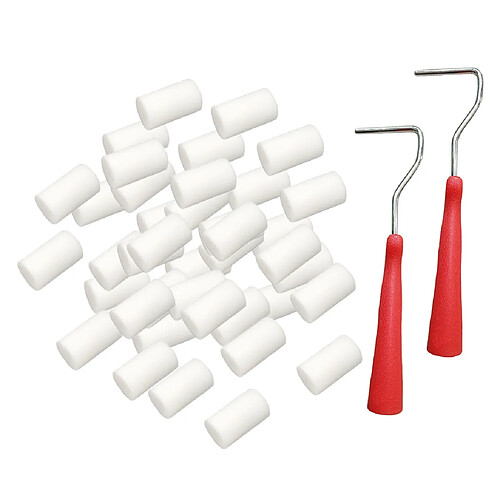 2x Brosses à Rouleau De Peinture Murale En Mousse, 40 Couvercles Lisses Et Plats Pour Les Peintures De Petites Surfaces