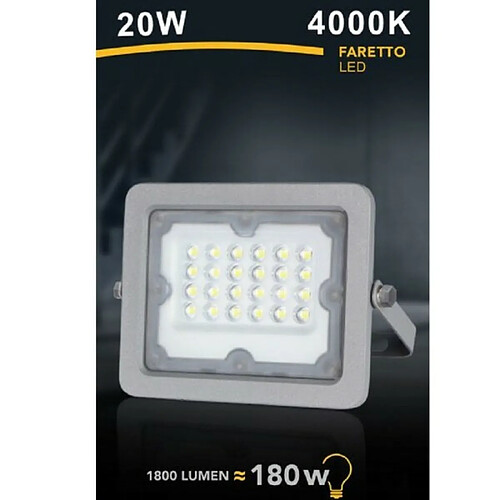 Tradex LED FIN POUR L'EXTÉRIEUR GRIS 20W IP65 LUMIÈRE FROIDE 6500K FS20W