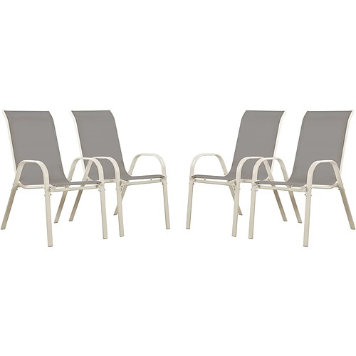 Habitat Et Jardin Fauteuil jardin Textilène Cordoba - Phoenix - Gris clair - Lot de 4