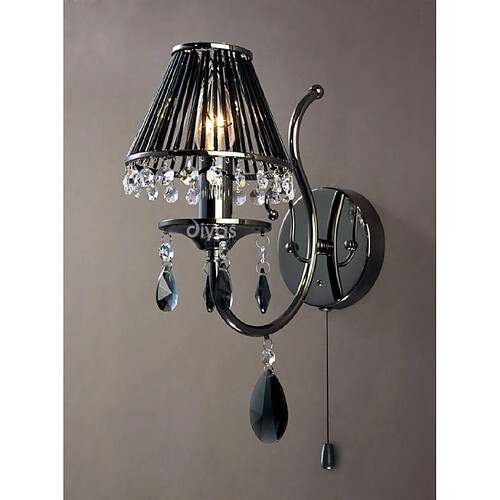 Luminaire Center Applique murale Luna 1 Ampoule chrome noir/cristal