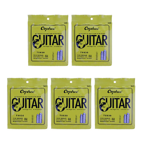 Jeu de cordes de guitare 6 pièces pour pièces de rechange de guitare folk acoustique TX630