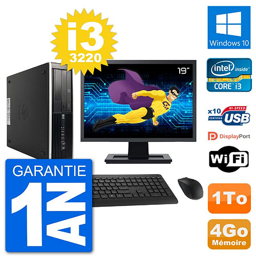 PC HP Compaq Pro 6300 SFF Ecran 19" i3-3220 RAM 4Go Disque 1To Windows 10 Wifi · Occasion