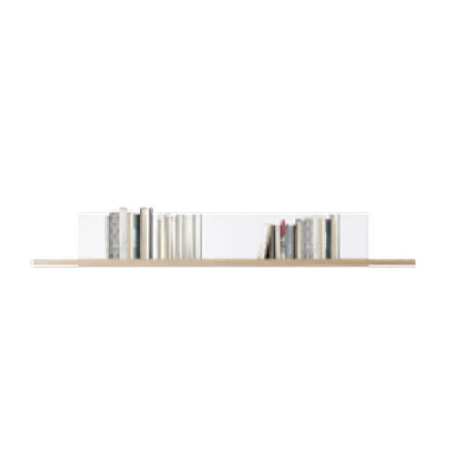 Pegane Etagère murale coloris Chêne Cambrian / Blanc - Longueur 172 x profondeur 24 x hauteur 23 cm