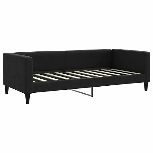 Maison Chic Lit de jour, Lit de repos pour Salon Chambre,Canapé-lit,Lit d'invité noir 90x190 cm tissu -MN63032