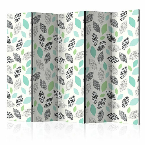 Paris Prix Paravent 5 Volets Patterned Leaves 172x225cm