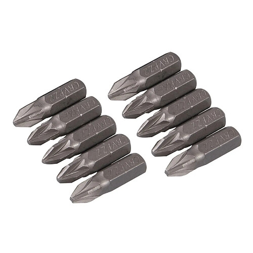 Silverline 10 embouts Pozidriv chrome-vanadium - PZ2