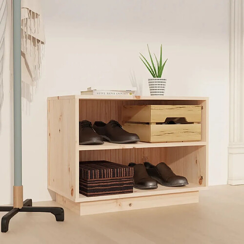 Maison Chic Armoire à Chaussures,Meuble de Rangement à Chaussures 60x34x45 cm Bois de pin massif -MN78852