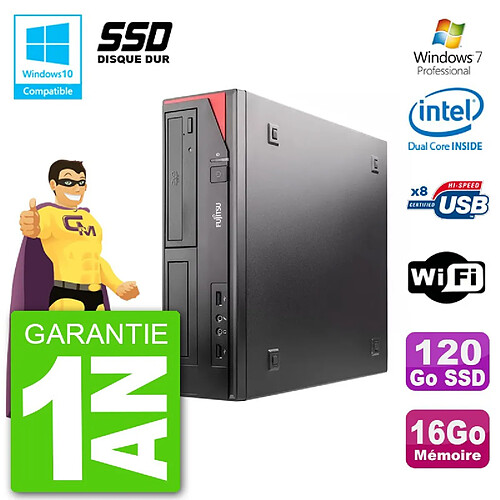 PC Fujitsu Esprimo E520 DT G3220 RAM 16Go SSD 120Go Graveur DVD Wifi W7 · Occasion