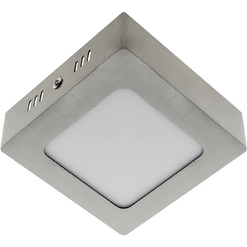 Plafonnier carré PESETA 1x6W LED 336lm 6000K 120° C.12xL.12xH3,5cm Nickel