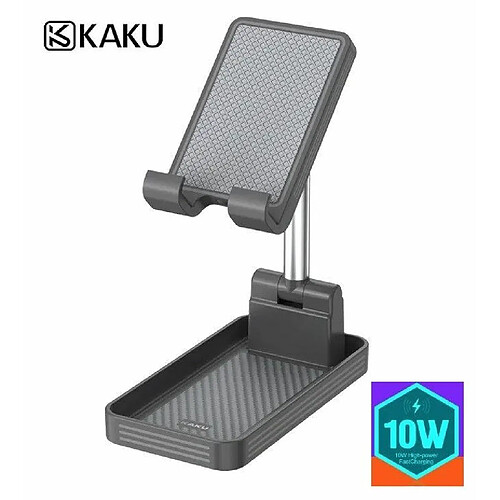 iKaku KSC-386 Support de téléphone portable de bureau avec fonction de charge Qi 10 W Gris