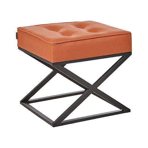 Beliani Tabouret en similicuir orange MURDO