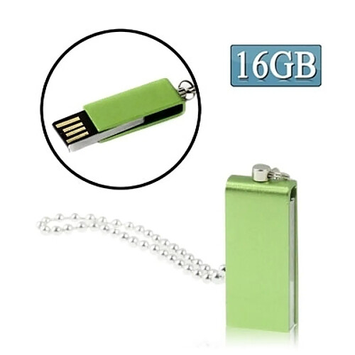 Wewoo Clé USB vert Mini disque flash USB rotatif 16 Go,