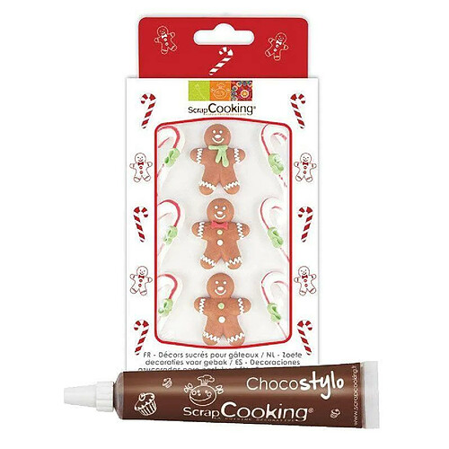 Scrapcooking 9 Décors sucrés Pain d'épices + Stylo chocolat