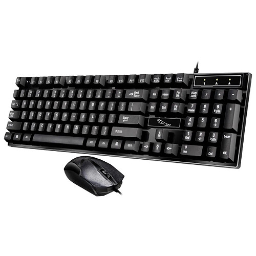 Wewoo Q17 104 Touches USB Filaire Suspension Gaming Office Keyboard + Souris symétriqueLongueur du câble clavier 1,4 mLongueur câble de la 1,3 m Noir