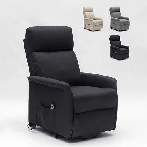 LE ROI DU RELAX Fauteuil relax électrique 2 moteurs système lève-personnes pour seniors Giorgia+, Couleur: Noir