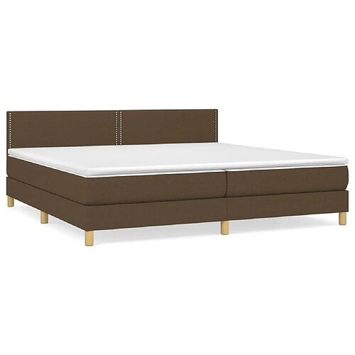 Maison Chic Lit adulte- Lit + matelas,Sommier à lattes de lit avec matelas Marron foncé 200x200 cm -GKD67154