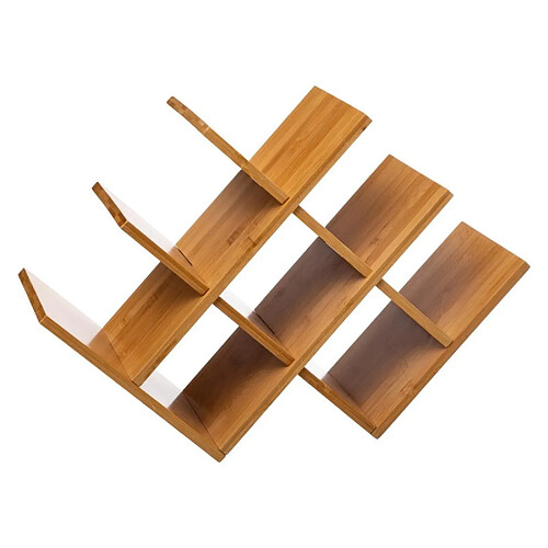 Pegane Range-bouteilles, étagère à bouteilles en bambou coloris naturel - Longueur 46,5 x Profondeur 16,5 x Hauteur 32 cm