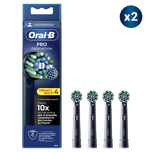 Oral-B Pro Cross Action Noire - 8 Brossettes