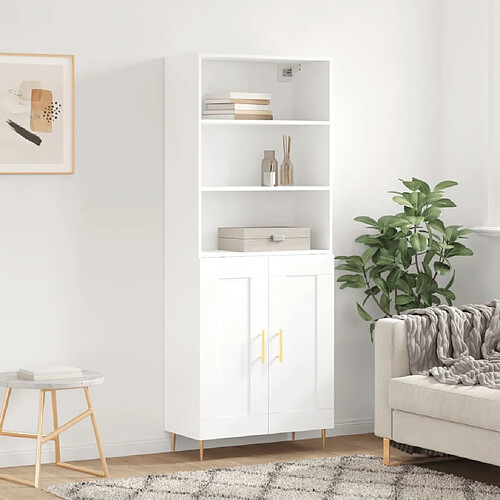 Maison Chic Buffet,Meuble de Rangement,commode pour salon,Cuisine Blanc 69,5x34x180 cm Bois d'ingénierie -MN42433