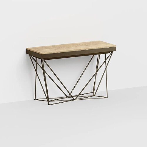 Inside 75 Table console extensible EXCEL ROVERE NATURALE bronze