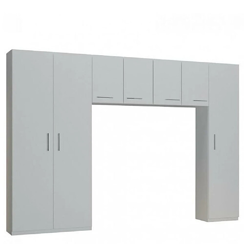 Inside 75 Ensemble de rangement pont 4 portes blanc mat largeur 320 cm