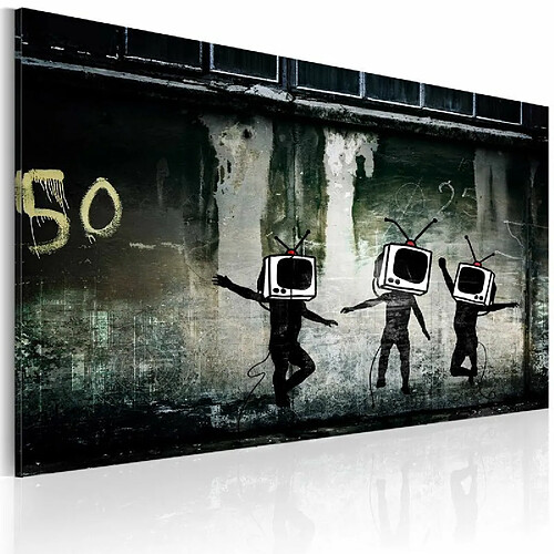 Paris Prix Tableau Imprimé Danse de TV Têtes - Banksy 40x60cm