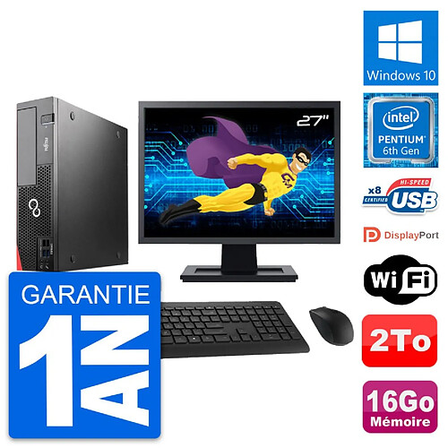 PC Fujitsu D556 DT Ecran 27" Intel G4400 RAM 16Go Disque Dur 2To Windows 10 Wifi · Occasion