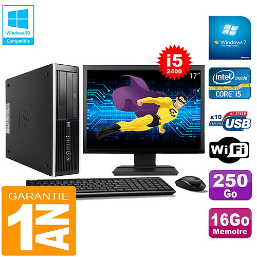 PC HP Compaq Pro 6300 SFF I5-2400 16Go 250Go Graveur DVD Wifi W7 Ecran 17" · Occasion