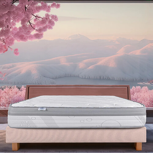 LUXURY LITERIE Matelas 90x190 cm, Prestigelux, 26cm, mousse mémoire de forme, ferme, indépendance du couchage, face été/hiver