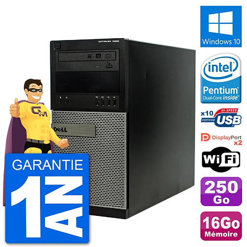 PC Tour Dell 7020 Intel Pentium G3220 RAM 16Go Disque Dur 250Go Windows 10 Wifi · Occasion